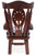 Reclaimed Wood Chair Handcarved Back Sunflower Removable Hair-On Cowhide Pillow - C185-CP