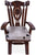 Reclaimed Wood Chair Handcarved Back Sunflower Removable Hair-On Cowhide Pillow - C185-CP