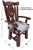 Reclaimed Wood Chair Handcarved Back Sunflower Removable Hair-On Cowhide Pillow - C185-CP