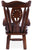 Reclaimed Wood Chair Handcarved Back Sunflower Removable Hair-On Cowhide Pillow - C186-CP