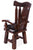 Reclaimed Wood Chair Handcarved Back Sunflower Removable Hair-On Cowhide Pillow - C186-CP