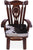 Reclaimed Wood Chair Handcarved Back Sunflower Removable Hair-On Cowhide Pillow - C186-CP
