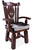 Reclaimed Wood Chair Handcarved Back Sunflower Removable Hair-On Cowhide Pillow - C186-CP