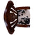 Reclaimed Wood Chair Handcarved Back Sunflower Removable Hair-On Cowhide Pillow - C187-CP