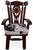Reclaimed Wood Chair Handcarved Back Sunflower Removable Hair-On Cowhide Pillow - C187-CP