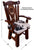 Reclaimed Wood Chair Handcarved Back Sunflower Removable Hair-On Cowhide Pillow - C187-CP