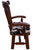 Reclaimed Wood Chair Handcarved Back Sunflower Removable Hair-On Cowhide Pillow - C187-CP