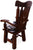 Reclaimed Wood Chair Handcarved Back Sunflower Removable Hair-On Cowhide Pillow - C187-CP
