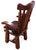 Reclaimed Wood Chair Handcarved Back Sunflower Removable Hair-On Cowhide Pillow - C188-CP