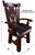 Reclaimed Wood Chair Handcarved Back Sunflower Removable Hair-On Cowhide Pillow - C188-CP