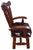 Reclaimed Wood Chair Handcarved Back Sunflower Removable Hair-On Cowhide Pillow - C188-CP