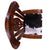Reclaimed Wood Chair Handcarved Back Sunflower Removable Hair-On Cowhide Pillow - C189-CP