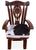 Reclaimed Wood Chair Handcarved Back Sunflower Removable Hair-On Cowhide Pillow - C189-CP