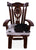 Reclaimed Wood Chair Handcarved Back Sunflower Removable Hair-On Cowhide Pillow - C189-CP