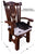 Reclaimed Wood Chair Handcarved Back Sunflower Removable Hair-On Cowhide Pillow - C189-CP