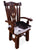 Reclaimed Wood Chair Handcarved Back Sunflower Removable Hair-On Cowhide Pillow - C189-CP