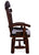 Reclaimed Wood Chair Handcarved Back Sunflower Removable Hair-On Cowhide Pillow - C189-CP