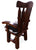 Reclaimed Wood Chair Handcarved Back Sunflower Removable Hair-On Cowhide Pillow - C189-CP
