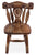 Reclaimed Wood Dining Chair - Handcarved Back Sunflower Natural Color - CD111