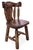 Reclaimed Wood Dining Chair - Handcarved Back Sunflower Natural Color - CD111