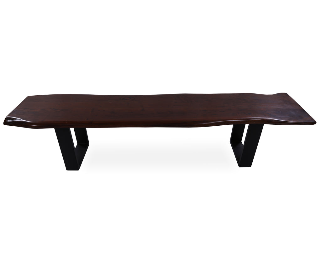 Solid Wood Handmade Dining Bench With Metal Legs - 18"H x 87"W x 15.7"D