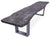 Grey Solid Wood Handmade Dining Bench With Metal Legs - 18"H x 79"W x 15.7"D