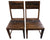 Solid Wood Handmade Dining Chair Set of Two With Texture - 40"H x 18"W x 18.5"D