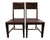 Solid Wood Handmade Dining Chair Set of Two With Texture - 40"H x 18"W x 18.5"D