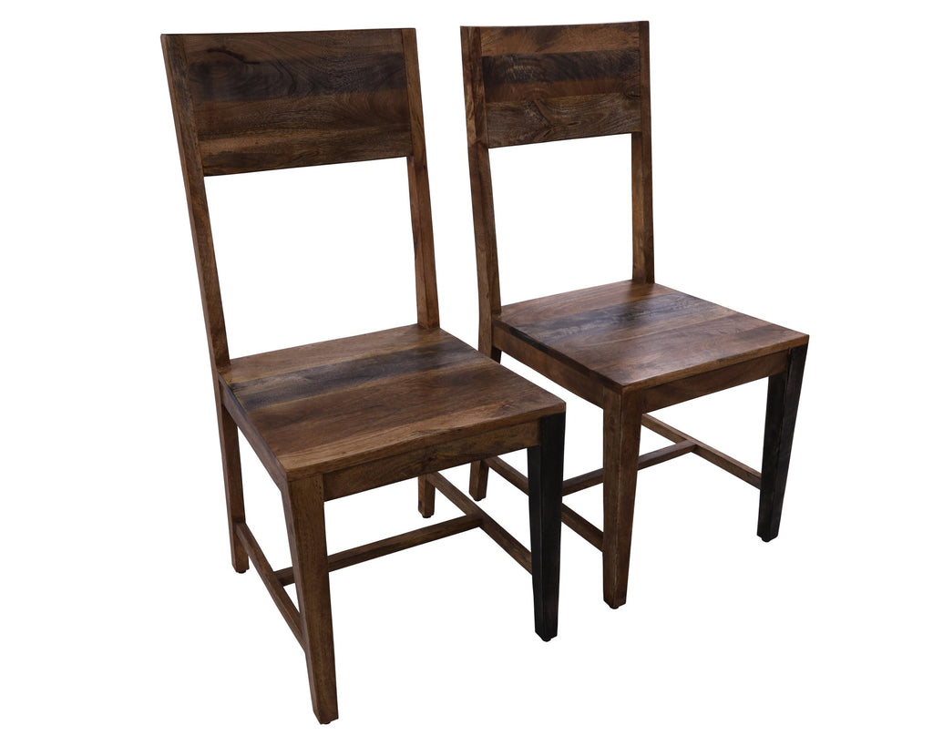 Solid Wood Handmade Dining Chair Set of Two - 40"H x 18"W x 18.5"D
