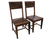 Solid Wood Handmade Dining Chair Set of Two - 40"H x 18"W x 18.5"D