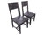 Grey Solid Wood Handmade Dining Chair Set of Two - 40"H x 18"W x 18.5"D