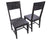 Grey Solid Wood Handmade Dining Chair Set of Two - 40"H x 18"W x 18.5"D