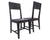 Grey Solid Wood Handmade Dining Chair Set of Two - 40"H x 18"W x 18.5"D