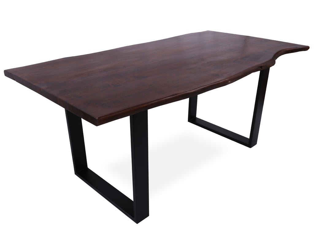 Solid Wood Handmade Dining Table With Metal Legs - 30"H x 87"W x 39.4"D