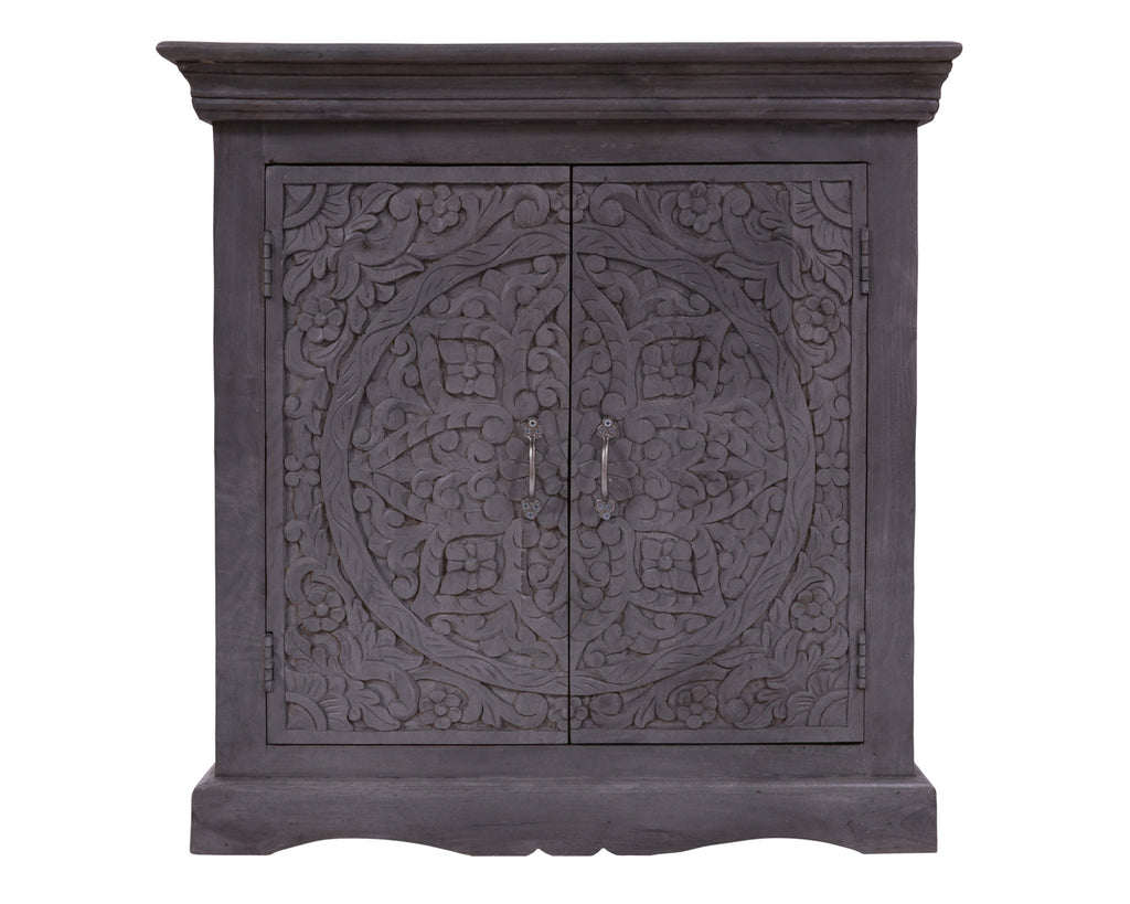 Solid Wood Handcrafted Sideboard Cabinet - 34"H x 32"W x 14"D