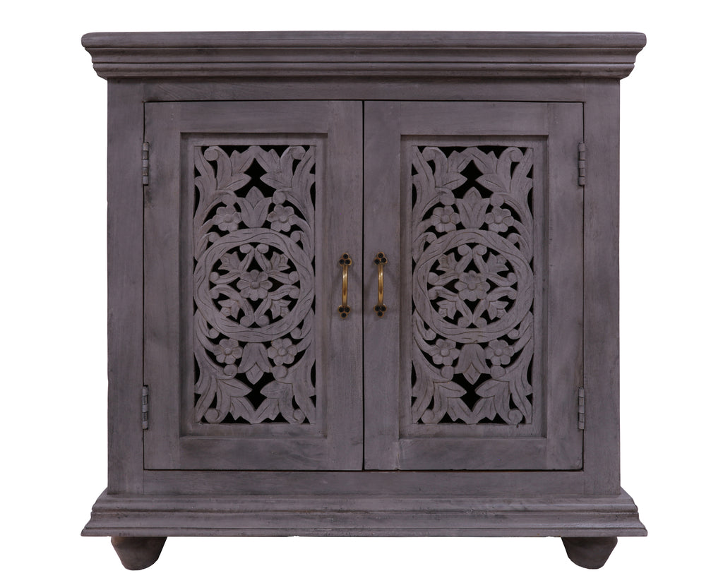 Solid Wood Handcrafted Sideboard Cabinet - 34"H x 32"W x 14"D