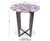 White Agate Accent Side Table Silver Base - 21"H x 16"W x 16"D