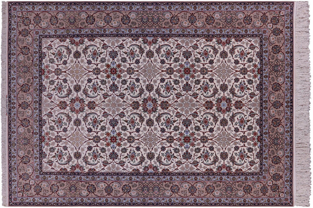 Hand Knotted Wool & Silk Signed Isfahan Persian Rug - Manhattan Rugs
