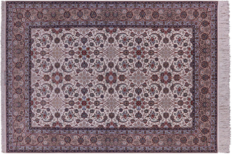 Hand Knotted Wool & Silk Signed Isfahan Persian Rug - Manhattan Rugs