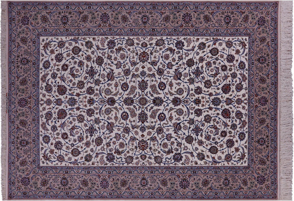 Signed Isfahan Handmade Wool & Silk Persian Rug - Manhattan Rugs