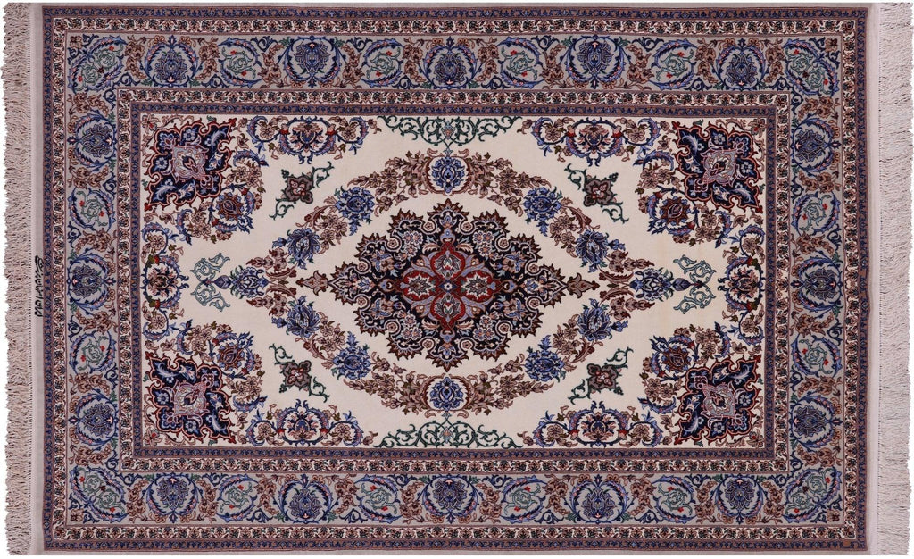 Hand Knotted Isfahan Signed Wool & Silk Rug - Manhattan Rugs