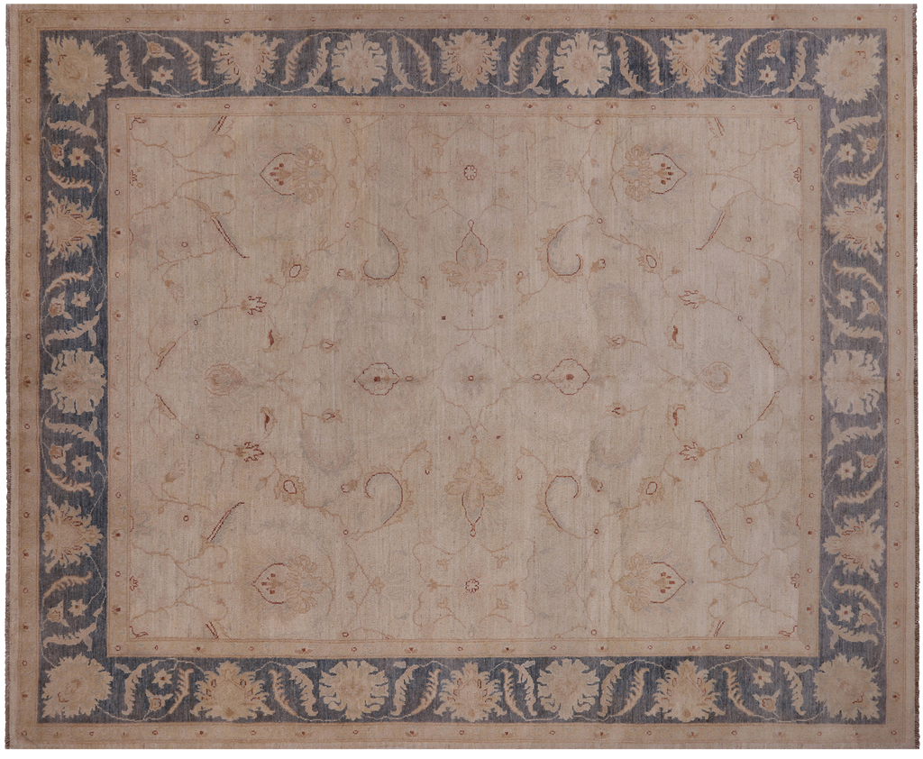 Ivory 8' 2" X 10' 0" Turkish Oushak Hand Knotted Wool Rug - H3802