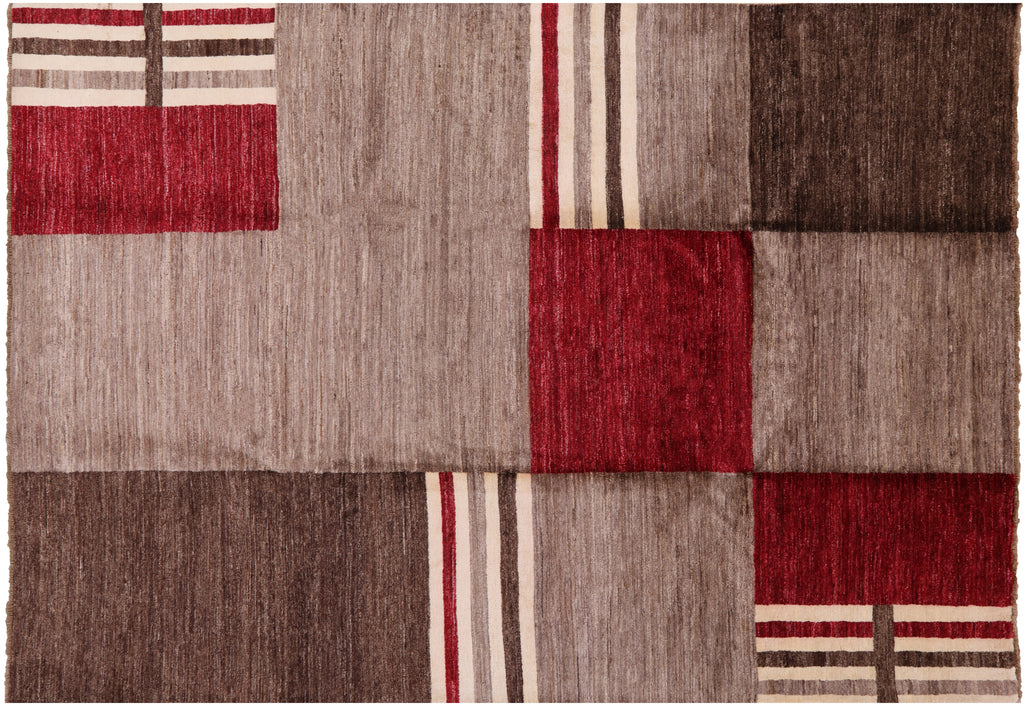 SUPER SALE 6' 10" X 9' 10" Gabbeh Hand Knotted Wool Rug - H5784