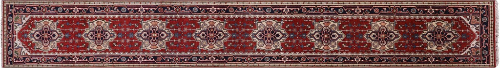 Hand Knotted Heriz Serapi Runner Wool Rug - Manhattan Rugs