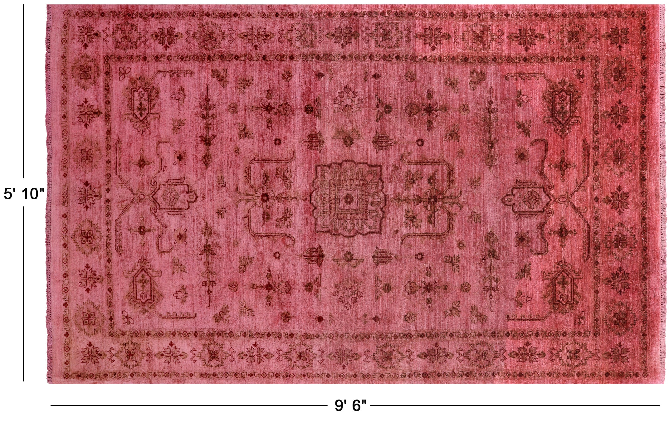 ハート ラグ ナイン生地 PINK 5' 10