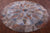 Abstract Round Printed Natural Cowhide Hand Stitched Rug - Manhattan Rugs