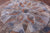Abstract Round Printed Natural Cowhide Hand Stitched Rug - Manhattan Rugs