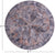 Abstract Round Printed Natural Cowhide Hand Stitched Rug - Manhattan Rugs
