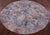 Abstract Round Printed Natural Cowhide Hand Stitched Rug - Manhattan Rugs