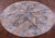 Abstract Round Printed Natural Cowhide Hand Stitched Rug - Manhattan Rugs